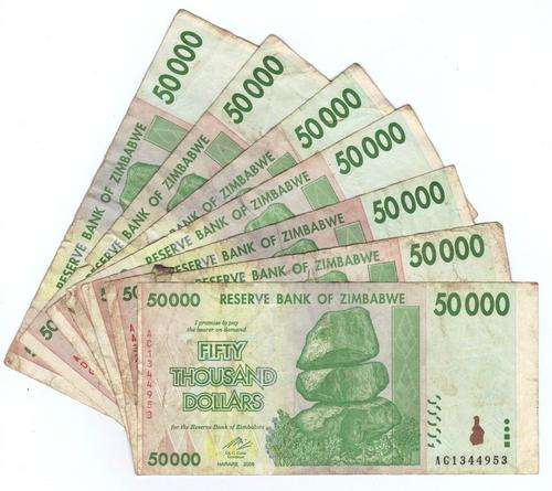 7 X 50 THOUSAND ZIMBABWE DOLLARS