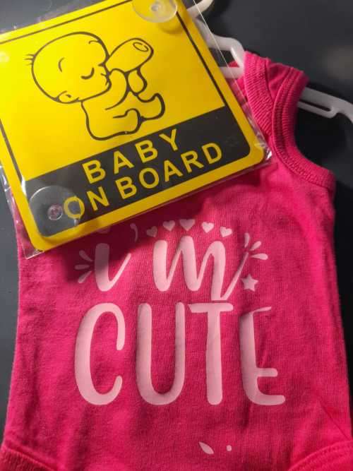 New born baby grow with free baby on board sign
