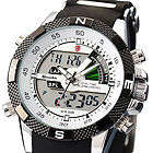 SHARK LUXURY MENS ARMY LCD DUAL DISPLAY ALARM CHRONOGRAPH SPORT WRIST WATCH