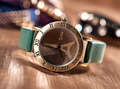 Leather ladies watch with Eiffel Tower