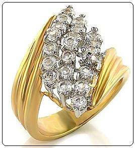 STUNNING CLUSTER PAVE SETTING RING SIZE 8