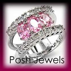ICE PINK SIMULATED DIAMOND RING SIZE 7~
