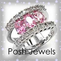 ICE PINK SIMULATED DIAMOND RING SIZE 6~
