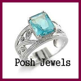AQUAMARINE CZ BAND RING SIZE 6