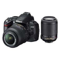 Nikon D3000 camera body +18-55vr lens +55-200vr lens