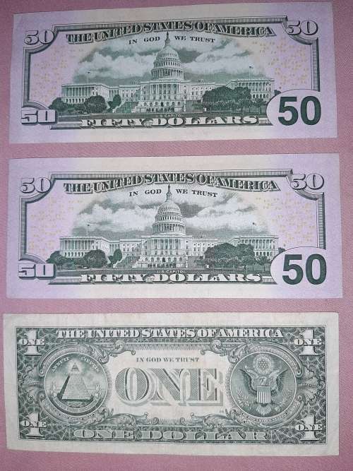 USA 101 dollars 2 x $50 , 1 x $1