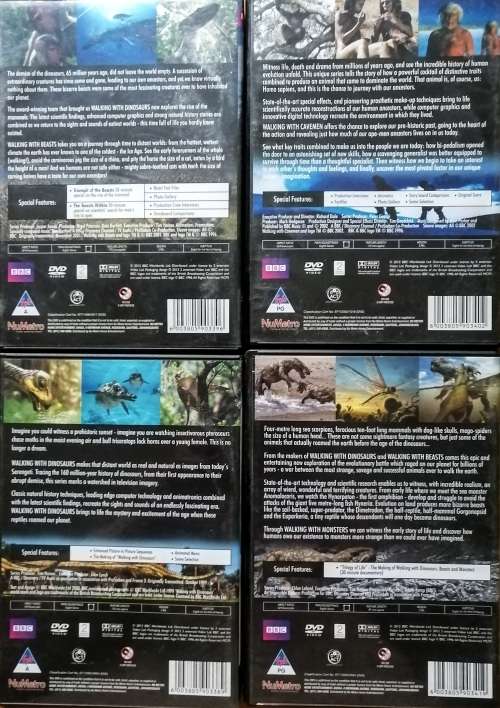 BBC SERIES WALKING WITH ... Dinosaurs, Beasts, Cavemen, Monsters. 6 DVDs