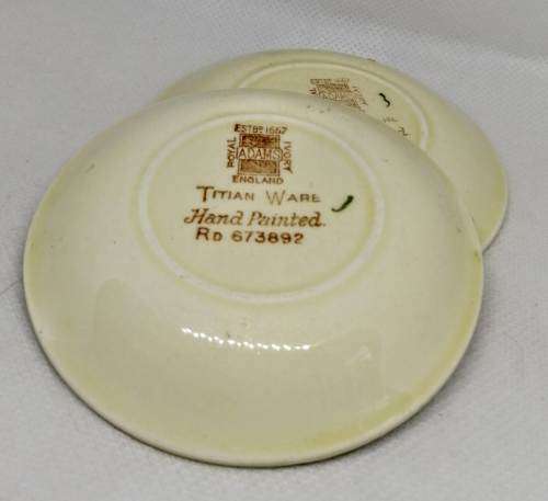 SET 5 ROYAL IVORY ADAMS CHINA INDIVIDUAL CONDIMENT DISHES VINTAGE