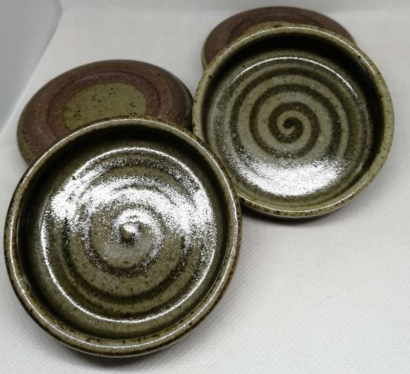 SET of 4 CERAMIC INDIVIDUAL SERVING SALT DISHES BUTTER CONDIMENTS JAM