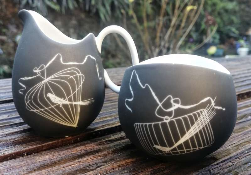 COFFEE SET Service De Haviland Rosenthal Bavaria Papageno Vintage MCM