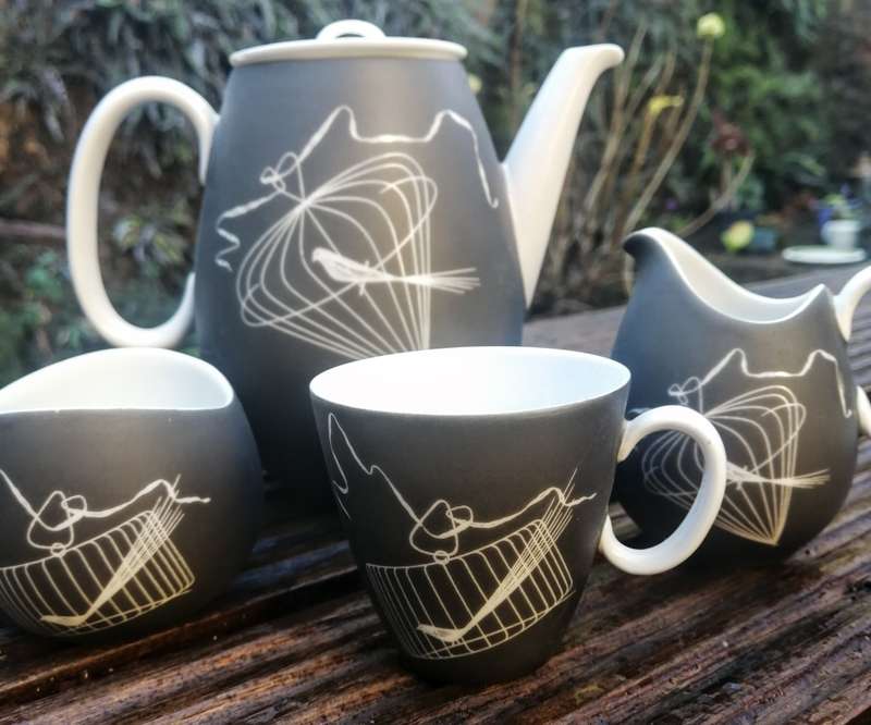 COFFEE SET Service De Haviland Rosenthal Bavaria Papageno Vintage MCM