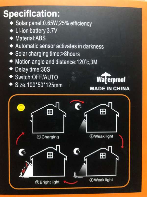 30 LED SOLAR SENSOR LIGHT