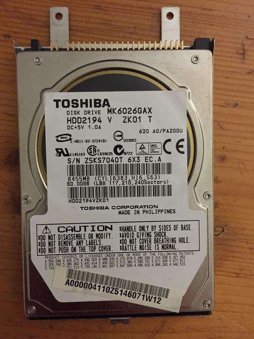 Toshiba IDE 2.5" 60GB hard drive for Toshiba Satellite L20 - 183 (2005)