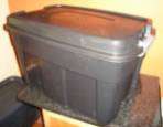Large vermicompost bin. Earthworms! Domestic earthworm farm. Wormery