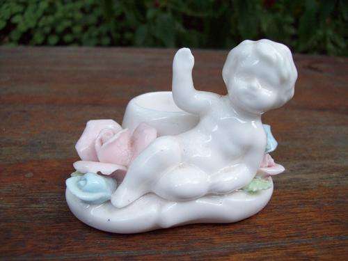Sweet porcelain angel candle holder