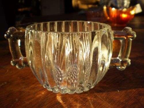 Art Deco Crystal Sugar Bowl