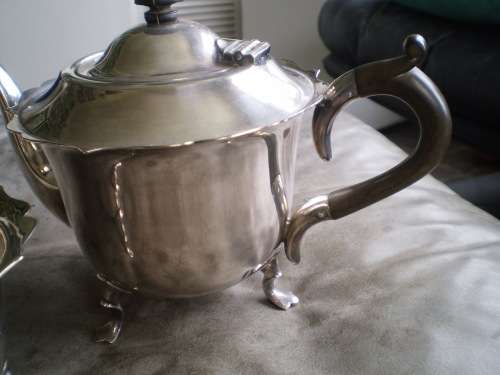 Antique Tea Pot and Sugar Bowl Mappin Webb Triple Deposit Prince's Plate London Sheffield