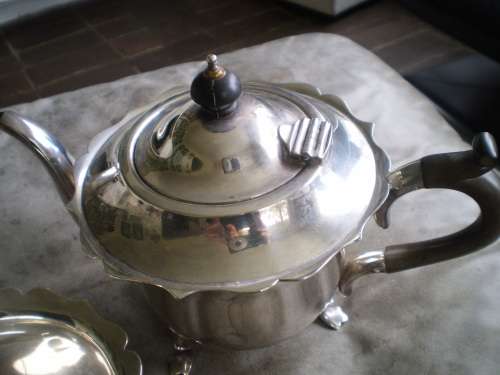 Antique Tea Pot and Sugar Bowl Mappin Webb Triple Deposit Prince's Plate London Sheffield