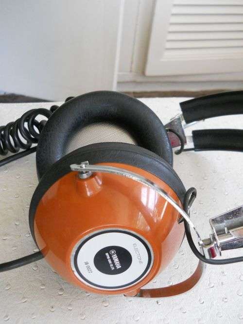 Headphones - Vintage Orange Yamaha Nippon Gakki CO LTD Head