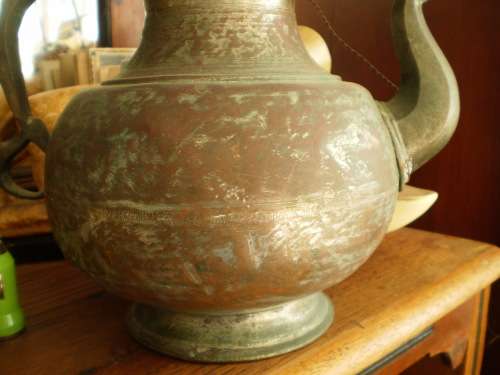 Heavy Shabby Chic Vintage Copper Coffee or Tea Pot