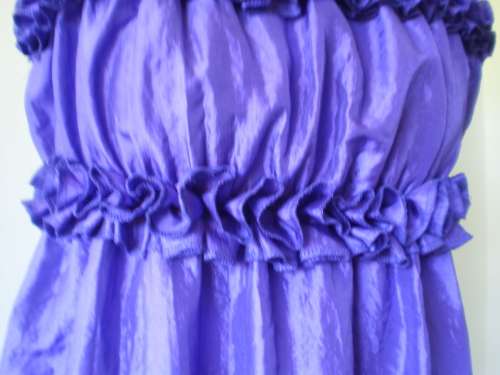 Long Vintage Purple Ruffles Satin Dress