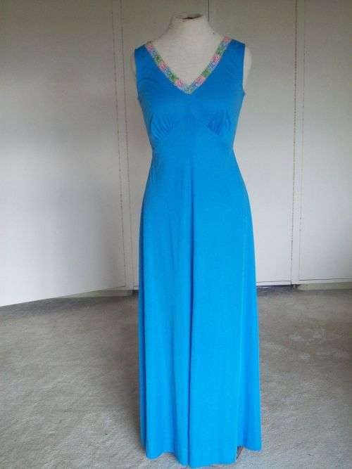 Original Long 1960s Vintage Chiffon Cocktail Dress Evening Gown Detachable Cape size 10