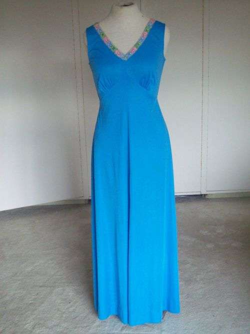 Original Long 1960s Vintage Chiffon Cocktail Dress Evening Gown Detachable Cape size 10