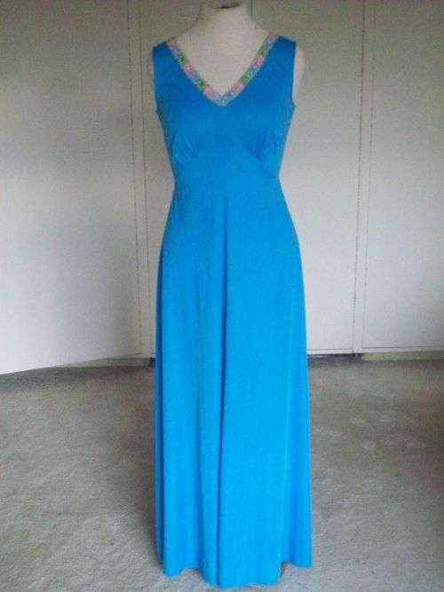 Original Long 1960s Vintage Chiffon Cocktail Dress Evening Gown Detachable Cape size 10