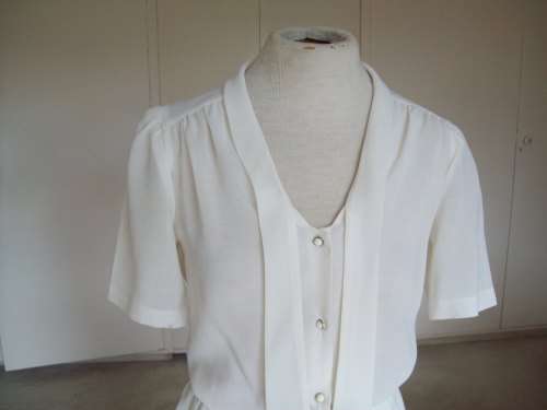 Original Vintage 1970s Navy Tea Dress Skirt And Blouse Size 10