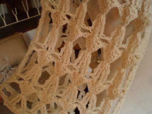 Very Unique Vintage 1970s Hand Crocheted Maxi Cape With Hood