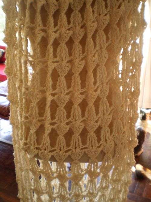 Very Unique Vintage 1970s Hand Crocheted Maxi Cape With Hood