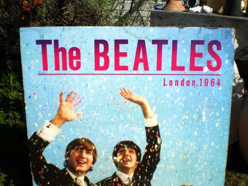Rare Beatles Poster Print Confetti London 1964 24 x 36 Mounted On Frame Early Group Picture 30 yrs