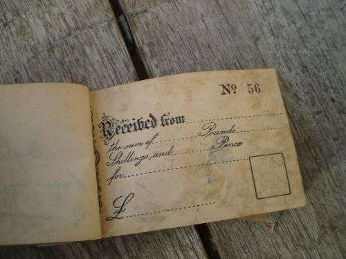 Antique South African Duplicate Receipt Book from the 1930s Filled In Pounds And Shillings