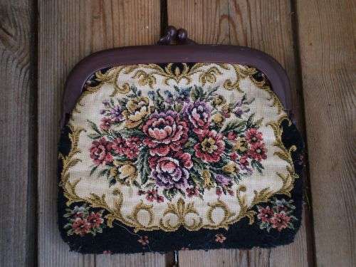 Antique Flower Tapestry Clutch