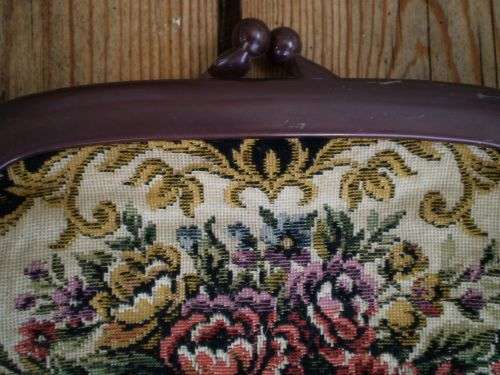 Antique Flower Tapestry Clutch