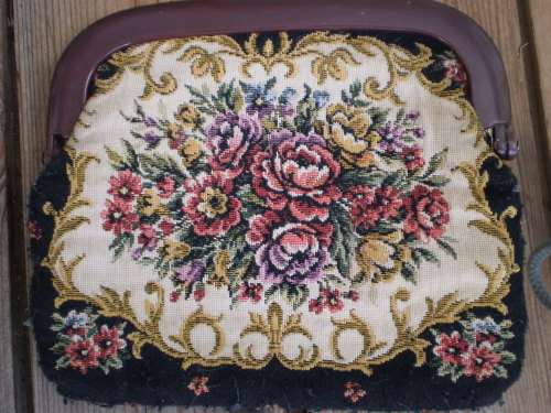 Antique Flower Tapestry Clutch