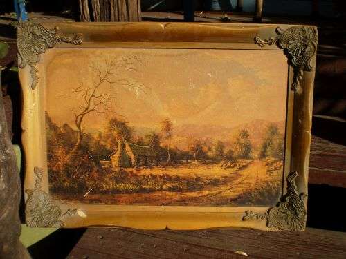 Set Of Two Antique Framed Landscape Prints Period Style  540 mm x 420 mm