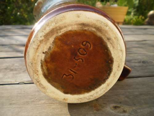 Beautiful Vintage German Majolica Water or Juice Jug Marker