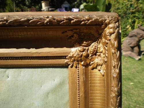 Antique Canvas Oil Painting Framed Signed Canvas got damage in some places