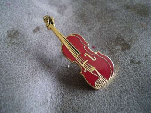 Vintage Violin Metal Lapel Pin