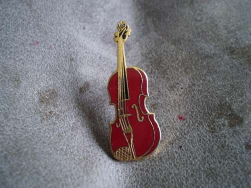 Vintage Violin Metal Lapel Pin
