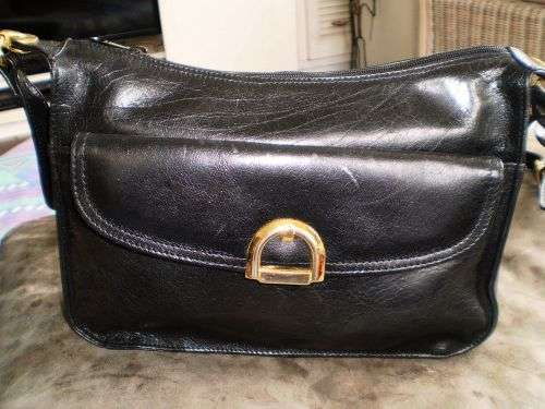 Vintage Genuine Black Leather Hand Bag Christin very good condition