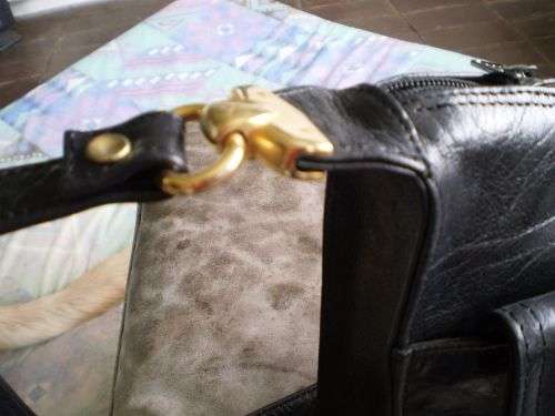Vintage Genuine Black Leather Hand Bag Christin very good condition