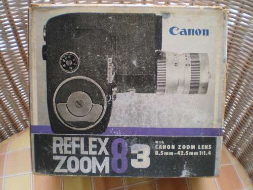 Vintage Canon Reflex Zoom 8-3 8mm Camera with Case & Original Box and Manual excellent condition