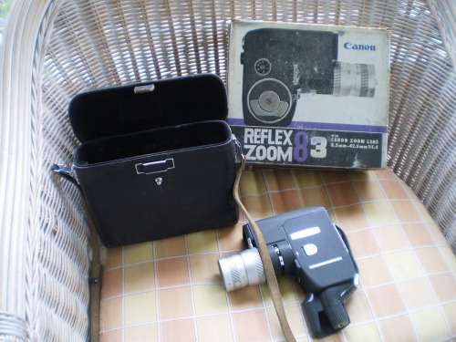 Vintage Canon Reflex Zoom 8-3 8mm Camera with Case & Original Box and Manual excellent condition