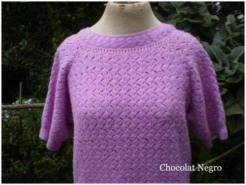 Vintage 1960s Handknitted Purple Dress size 12 excellent condition