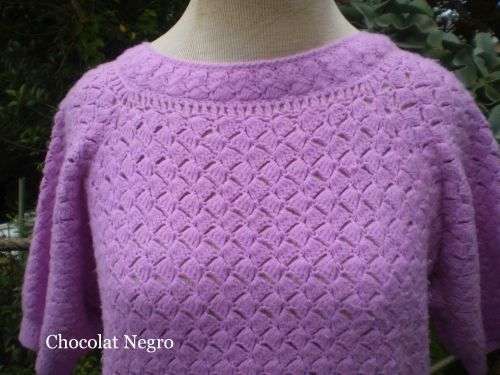 Vintage 1960s Handknitted Purple Dress size 12 excellent condition