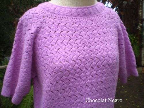Vintage 1960s Handknitted Purple Dress size 12 excellent condition