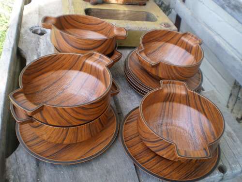 Vintage 16 piece Mid Century Modern Caleppio Ware Robex Italy Soup Serving Bowls Set