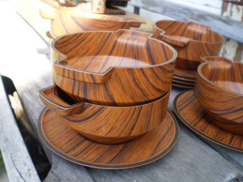 Vintage 16 piece Mid Century Modern Caleppio Ware Robex Italy Soup Serving Bowls Set